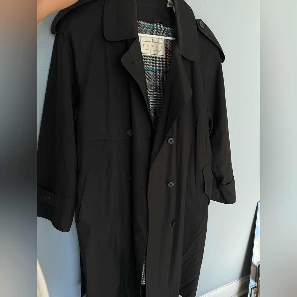 Towne by London Fog Women’s Black Trench Coat 12PET